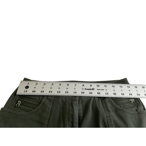Elie Tahari Womens 8 Green Pants Button Side Stretch Straight Pocket Casual Chic - Picture 4 of 10